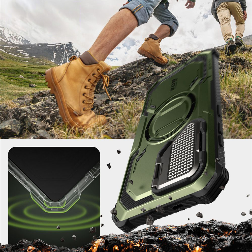 Etui pancerne Supcase i-Blason Armorbox Mag do Galaxy S25, zielone